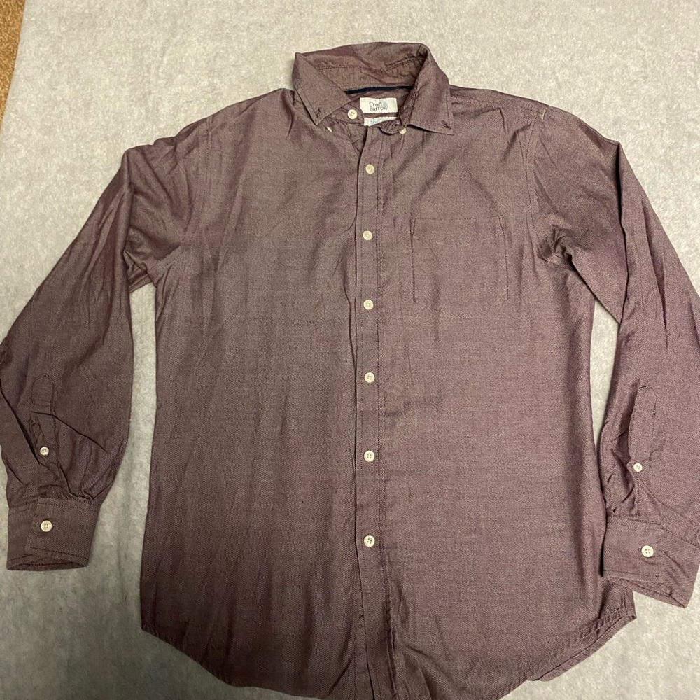 Mens Croft & Barrow Dress Shirt Purple Size Small